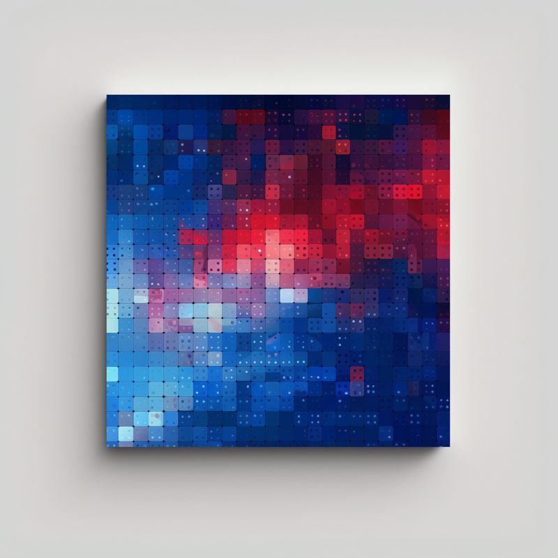 GENERICO - Cuadro Cuadro Ambiente Azul Estilo Puntillista 80x80 Cm