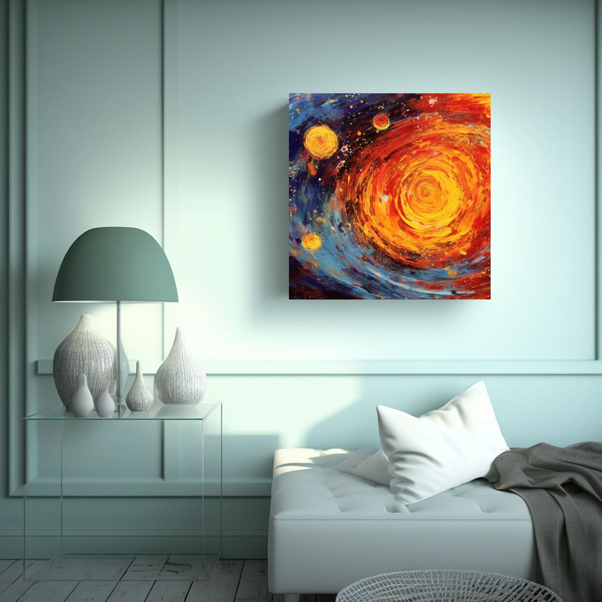 GENERICO - Pintura Cósmica Con Detalles Intrincados De Arte 80x80 Cm