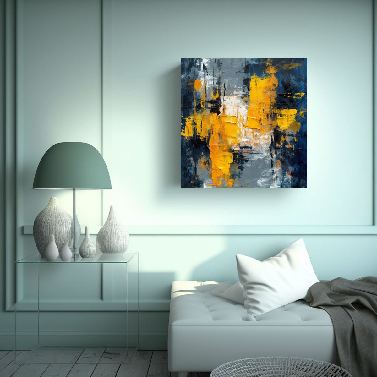 GENERICO - Cuadro Abstracto De Pintura Moderna Con 50x50 Cm