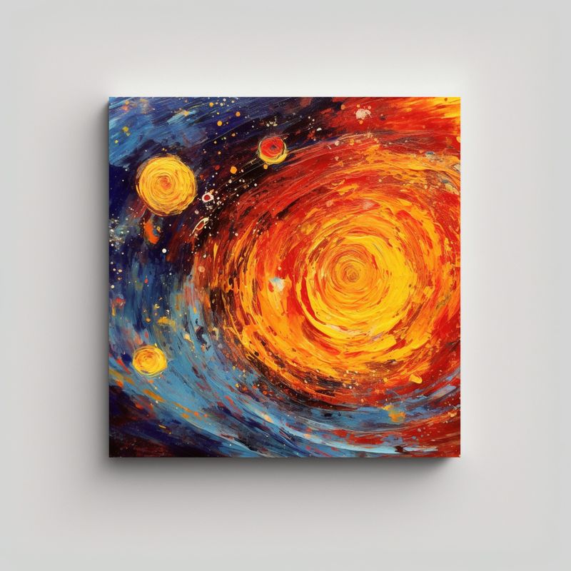 GENERICO - Pintura Cósmica Con Detalles Intrincados De Arte 70x70 Cm