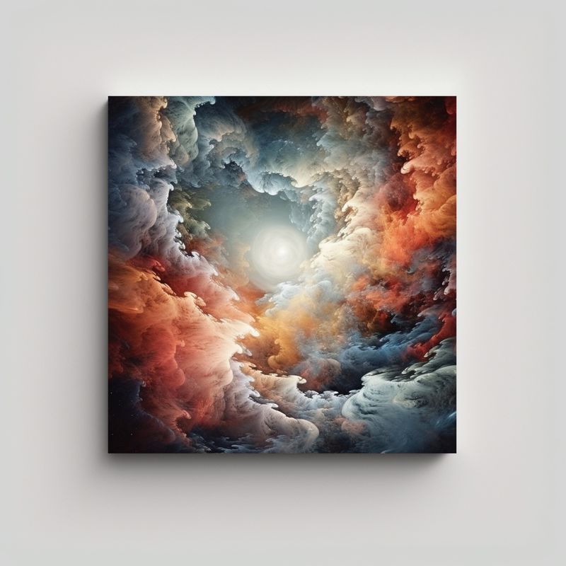 GENERICO - 1 Cuadro Celestial Con Nubes De Gas Suaves Y 50x50 Cm