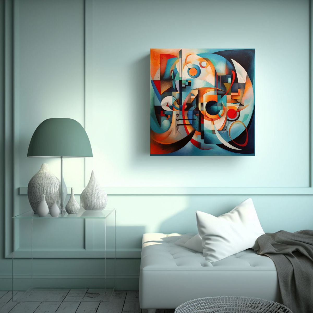 GENERICO - Cuadro Abstracto Intenso Full Color SHIRAI: Arte 60x60 Cm