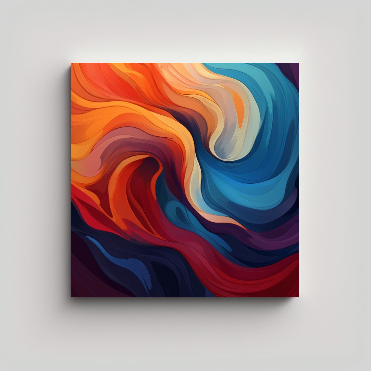 GENERICO - Pintura Decorativa Abstracta Con Curvas Sensuales 80x80 Cm