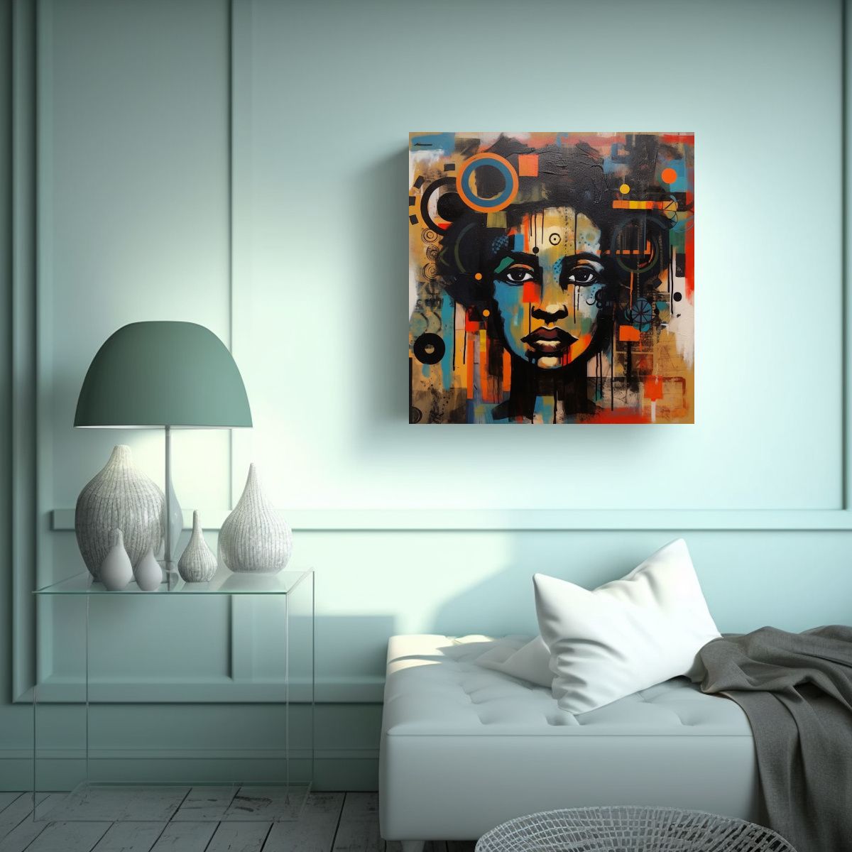 GENERICO - Cuadro Vintage De Tela Fantasía Abstracta Arte 80x80 Cm