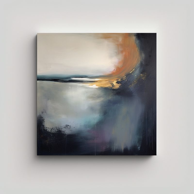 GENERICO - Pintura Abstracta Habitación Composición Con 90x90 Cm
