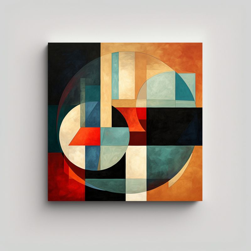 GENERICO - Diseño Abstracto De Arte Basado En Formas 90x90 Cm