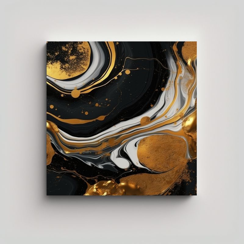 GENERICO - Pintura En Bastidor Abstracta Con Simetría 70x70 Cm