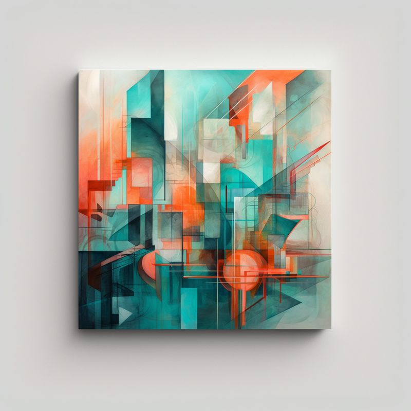 GENERICO - Pintura De Arte De Pared Abstracta Con 90x90 Cm