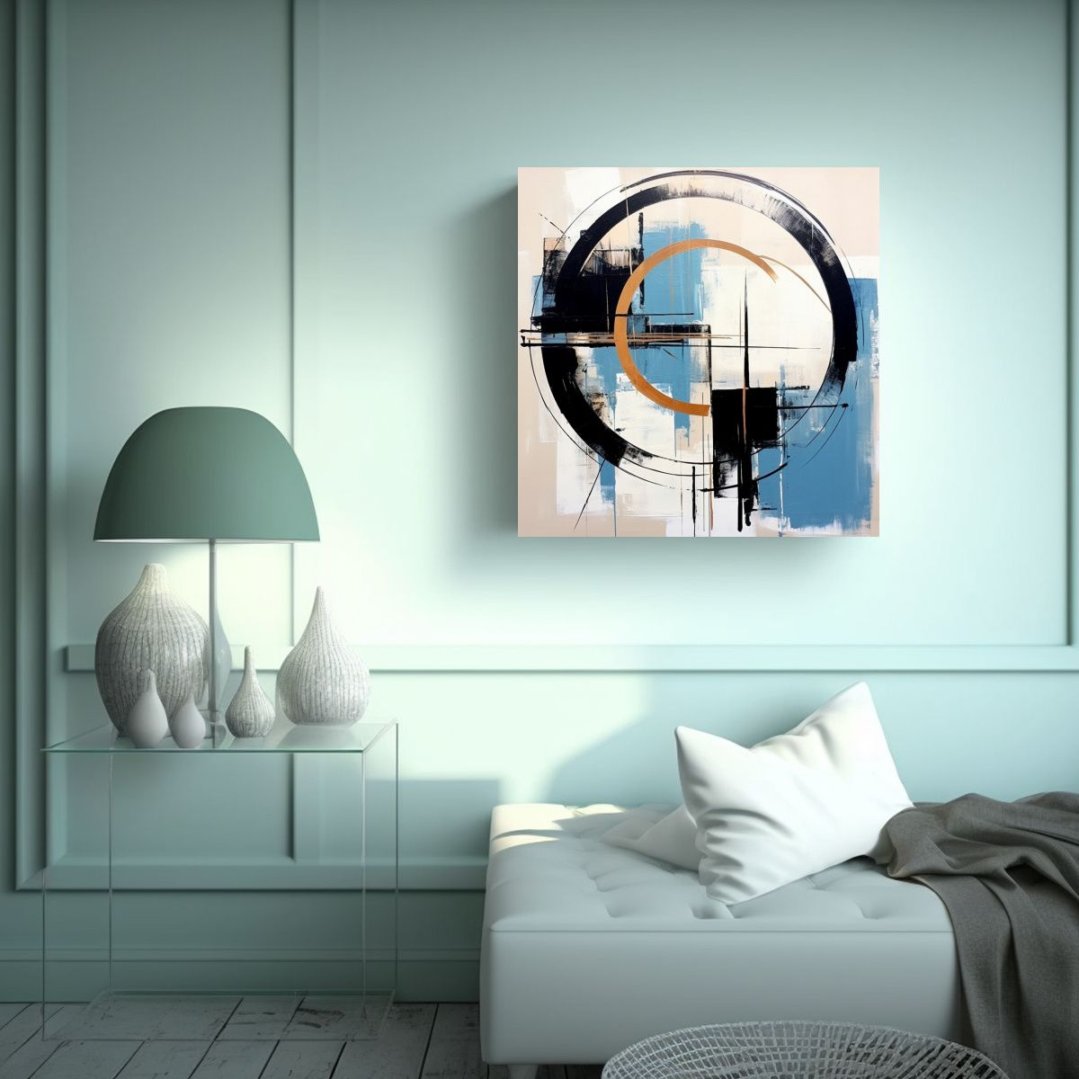 GENERICO - Pintura Abstracta Floral En Bastidor: Concepto 60x60 Cm