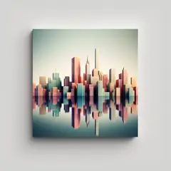 GENERICO - Cuadro Abstracto Moderno Para Cuarto Minimalista 90x90 Cm