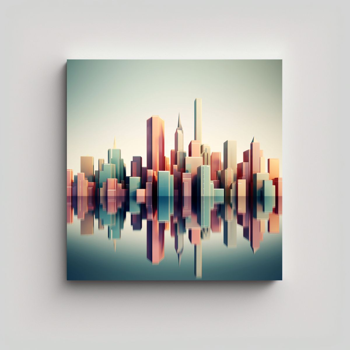 GENERICO - Cuadro Abstracto Moderno Para Cuarto Minimalista 60x60 Cm