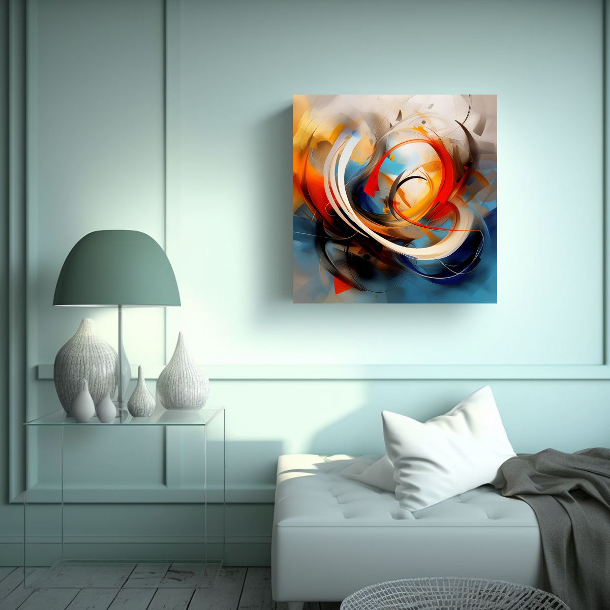 GENERICO - Tela En Bastidor Composición Personalidad: Arte 70x70 Cm