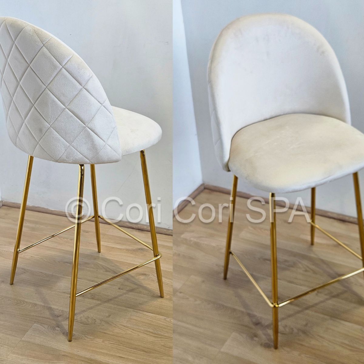 CORI CORI - Taburete Luxury Velvet Gold Beige