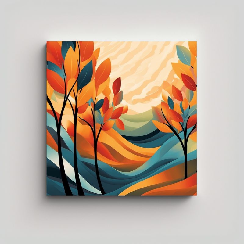 GENERICO - Pintura Decorativa Abstracta En Lienzo Estilo 50x50 Cm