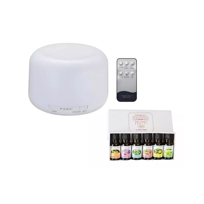 IMPORTCLICK - Humificador Aromatizador Ultrasónico Luz LED 500 ML + 1 Esencia XL