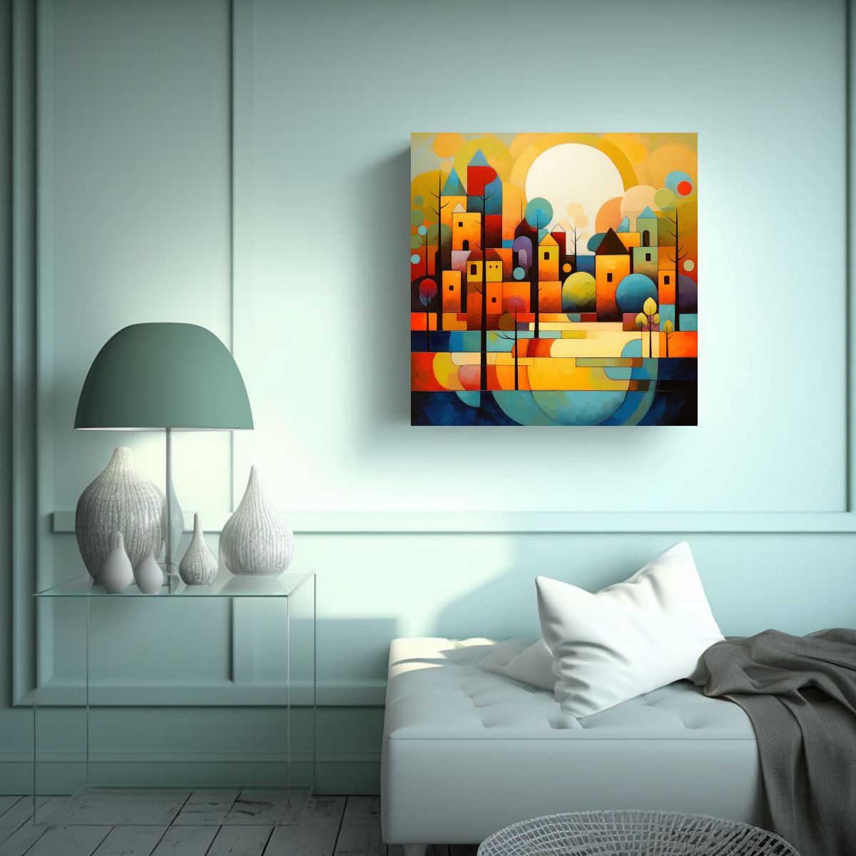 GENERICO - Cuadro Abstracto Clásico Paisajes Modernos 80x80 Cm.