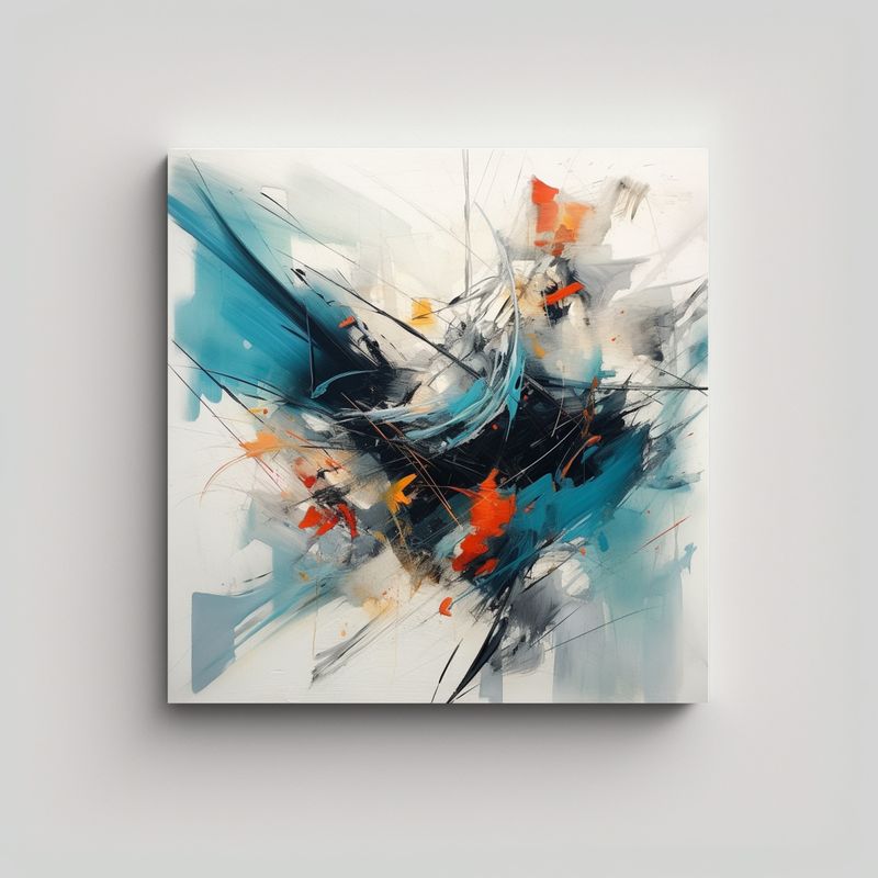GENERICO - Cuadro De Tela Abstracto Con Esquinas Afiladas 80x80 Cm