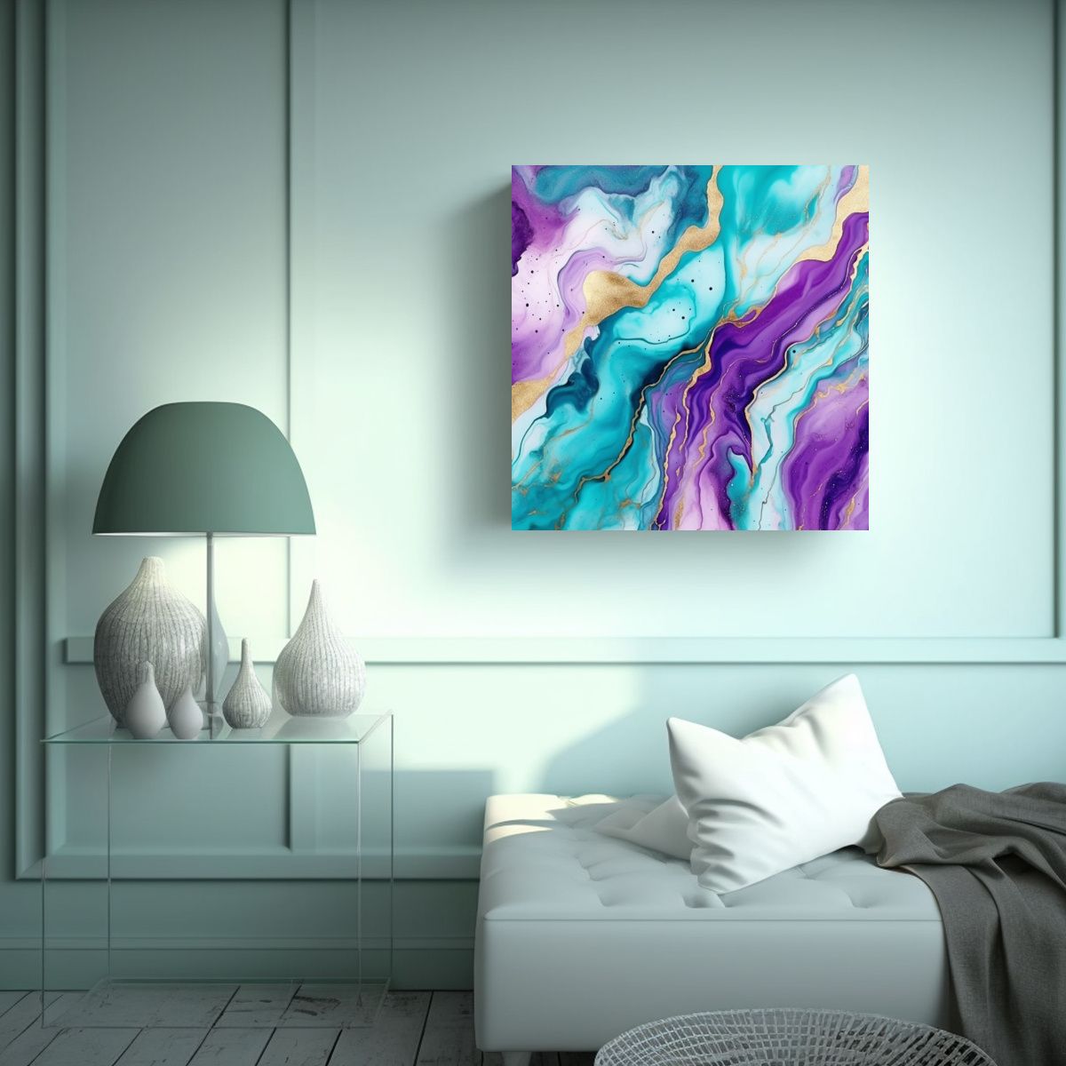 GENERICO - Pintura Líquida De Mármol Morado Turquesa 90x90 Cm