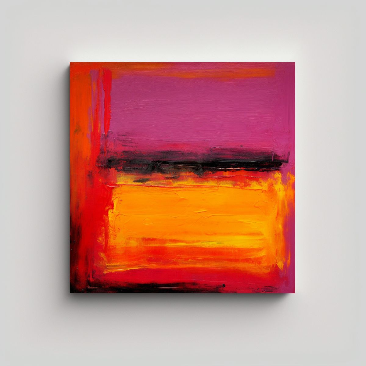 GENERICO - Pintura Abstracta De Rothko En Colores Neón, 70x70 Cm.