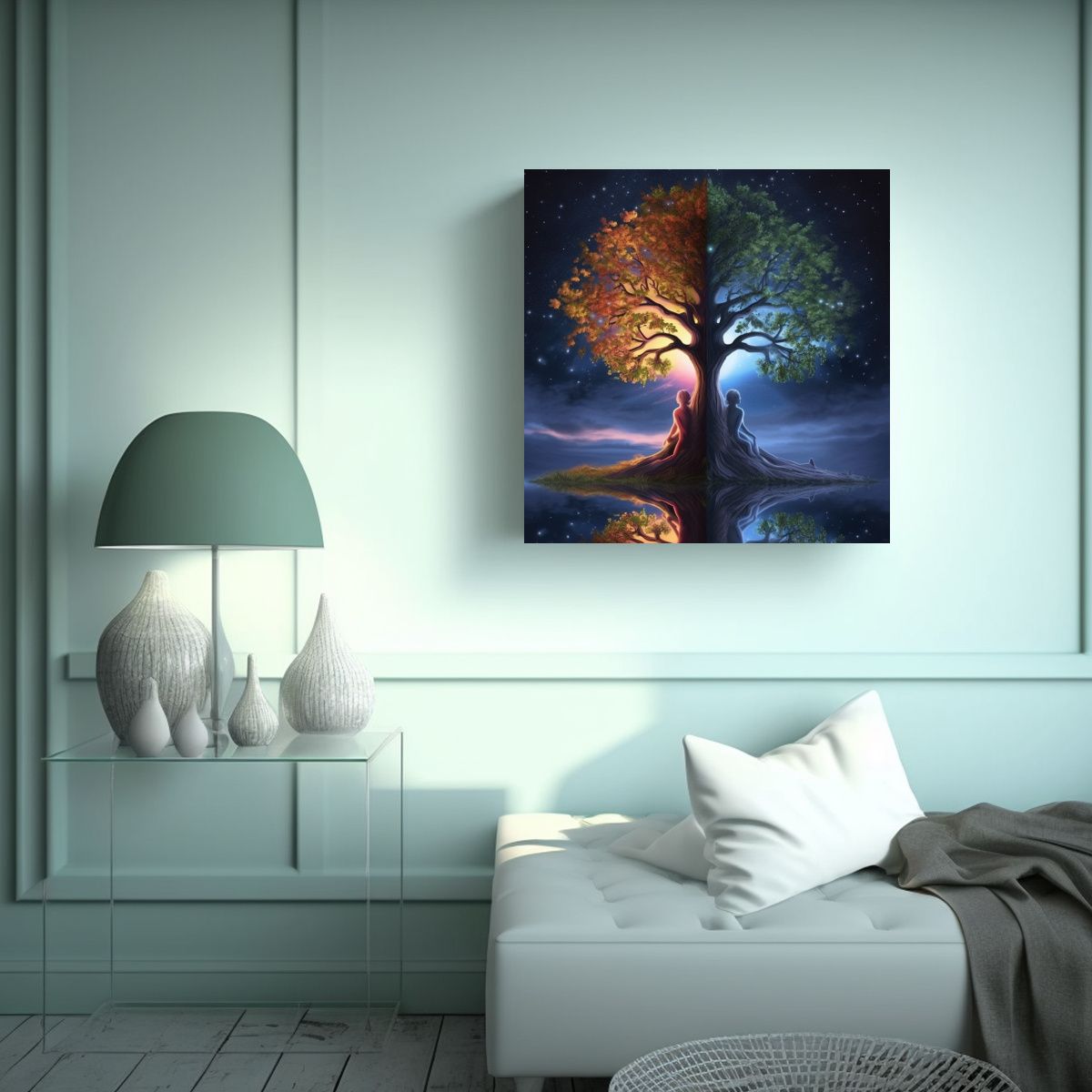 GENERICO - Cuadro Estilo Galería BubblesSheno1990 Reflejo 90x90 Cm