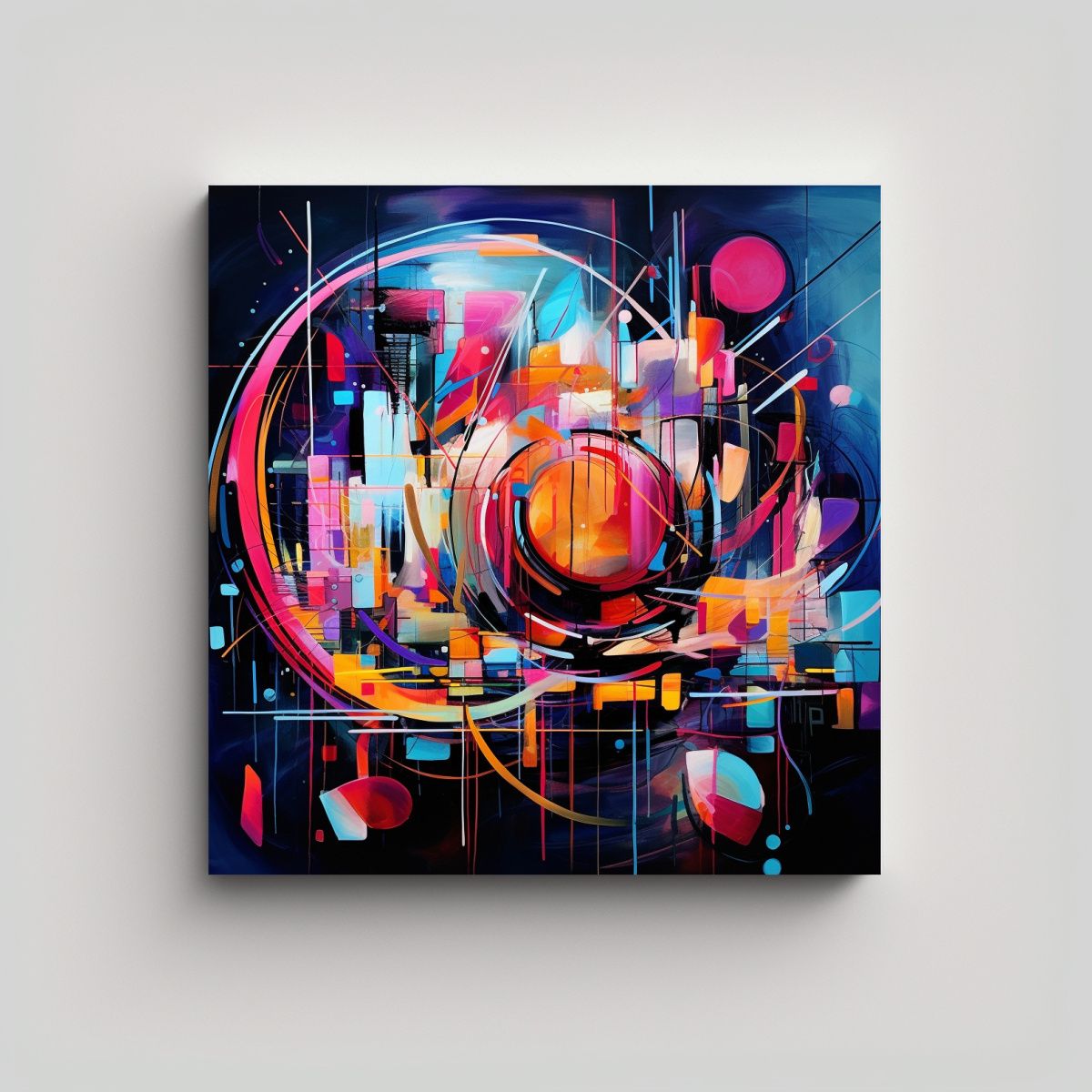 GENERICO - Pintura Decorativa Composición Calidos 80x80 Cm.