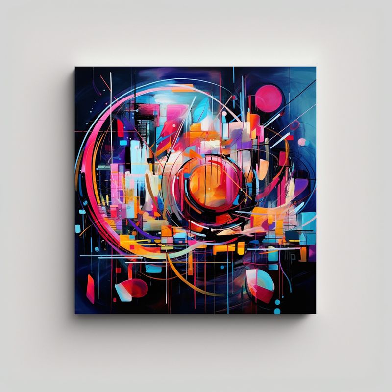 GENERICO - Pintura Decorativa Composición Calidos 80x80 Cm