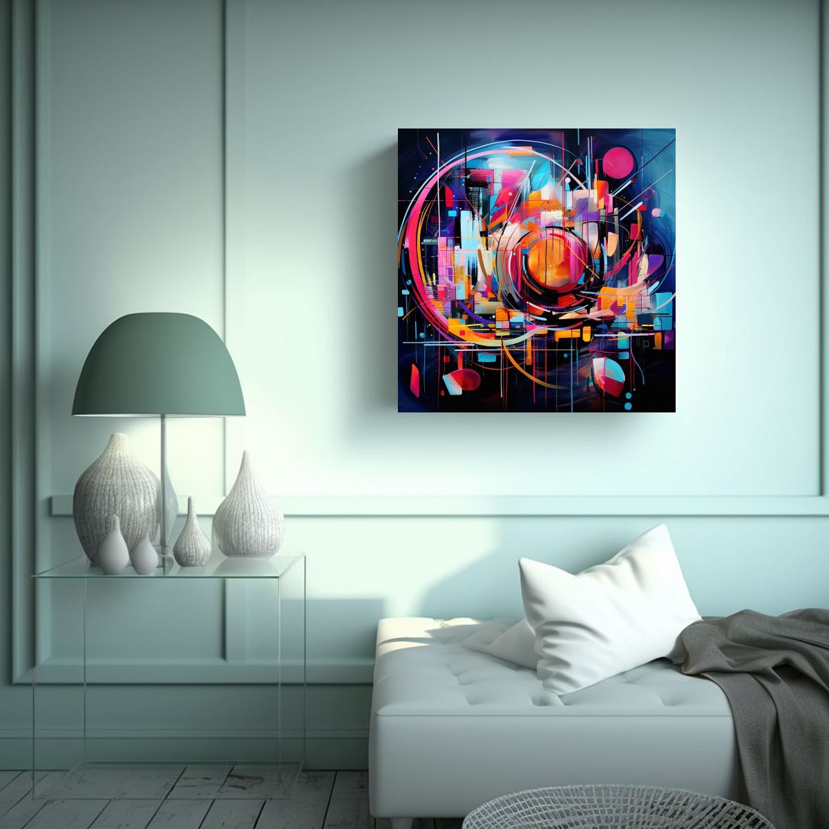 GENERICO - Pintura Decorativa Composición Calidos 80x80 Cm.