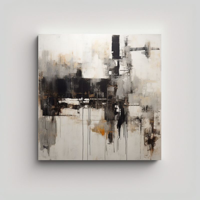 GENERICO - Pintura En Blanco Y Negro Con Impacto Visual En 70x70 Cm