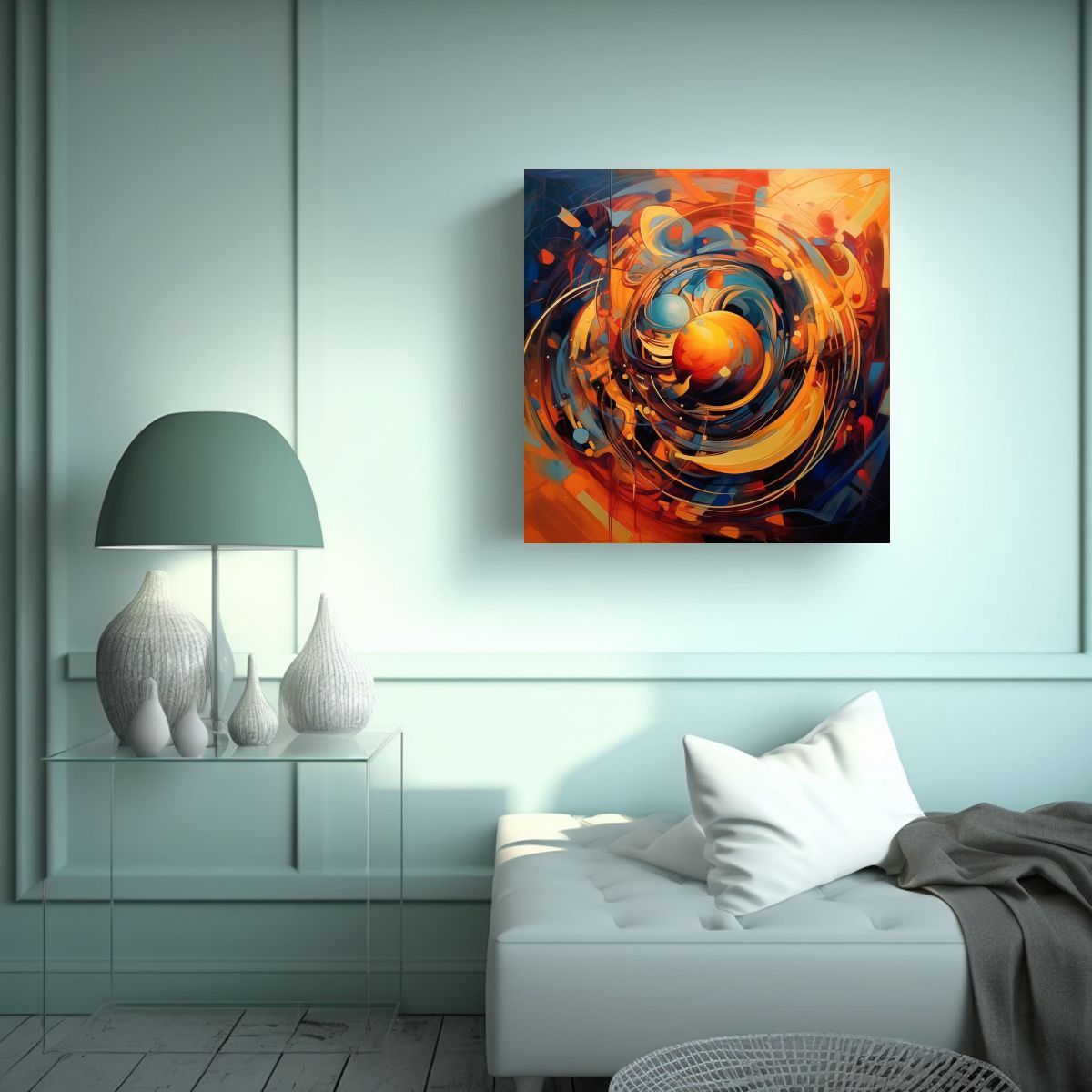 GENERICO - Pintura Abstracta De Forma De Escenario, Arte De 80x80 Cm