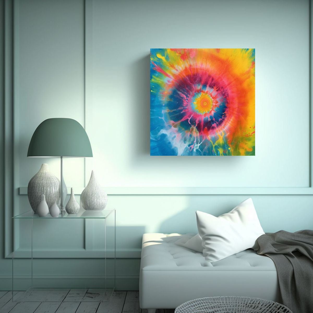 GENERICO - Pintura Encaústica De Composición Creativa A 60x60 Cm