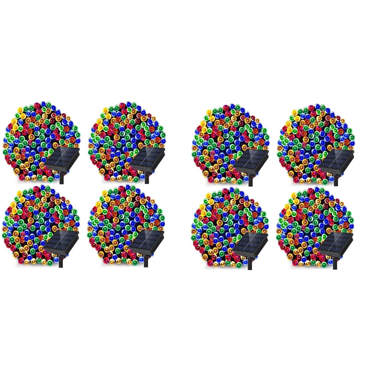 GENERICO - Pack X8 Luces Solares Navidad Guirnalda 10 Metros 100 Led Multicolor