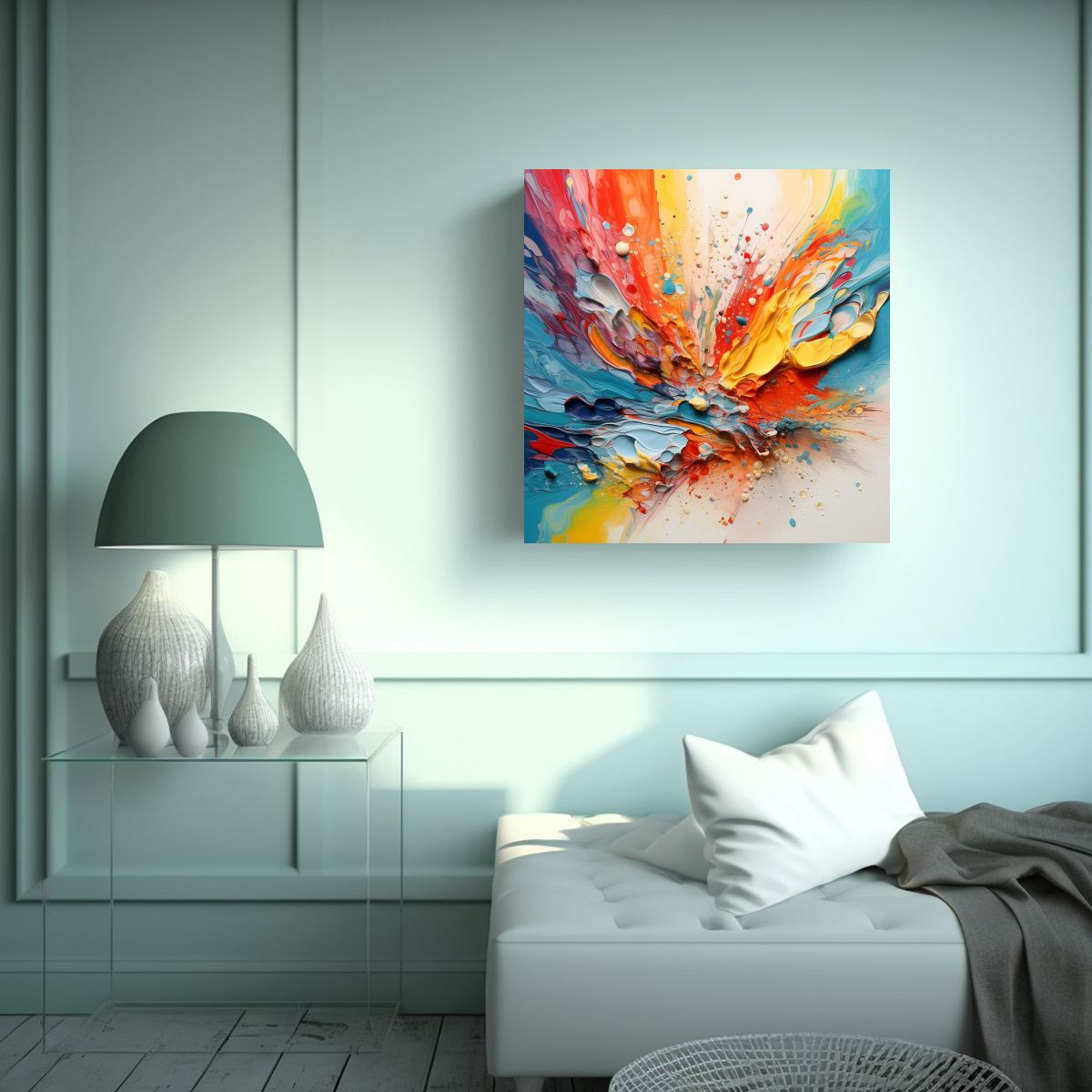 GENERICO - Cuadro Tela Sublimada Abstracto Enigmático En 70x70 Cm