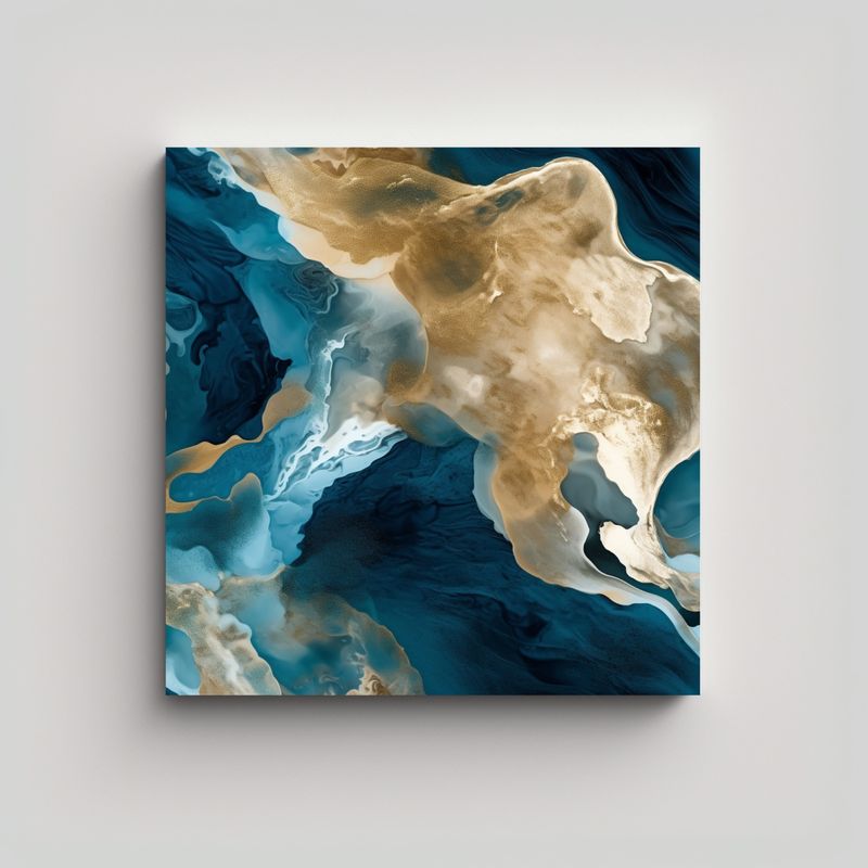 GENERICO - Pintura De Lienzo Acuarela Contraste Del Océano 70x70 Cm