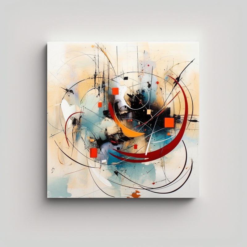 GENERICO - Pintura Abstracta Equilibrada: Lienzo Moderno 50x50 Cm