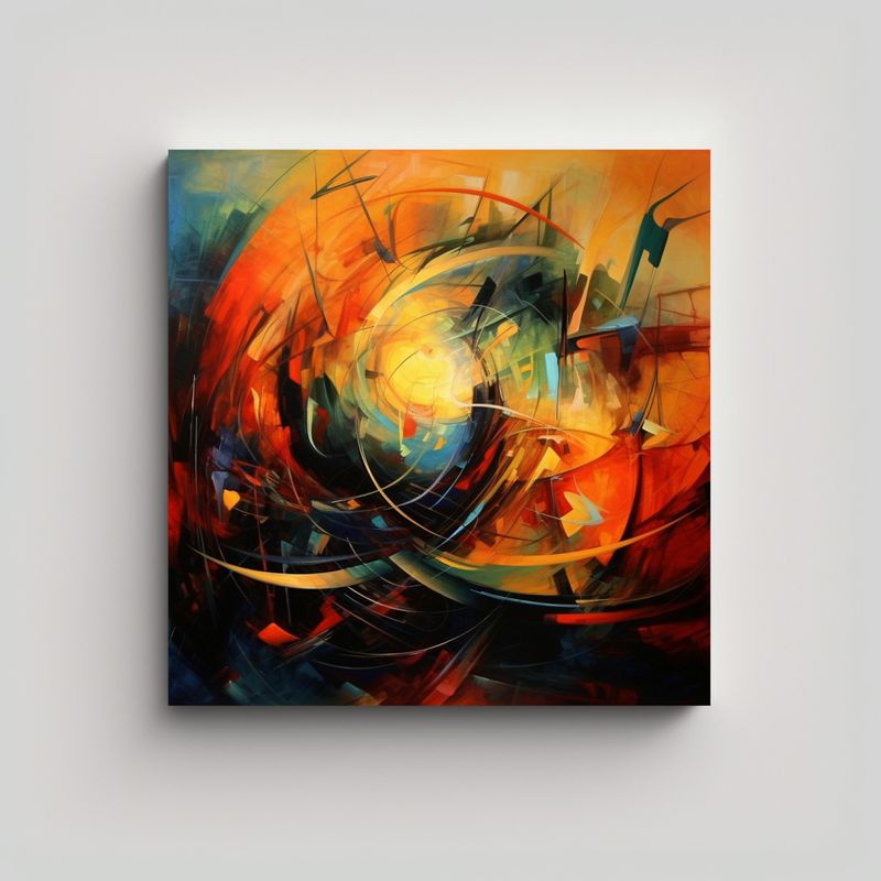 GENERICO - Cuadro Juvenil Abstracto Vintage Para Decoración 90x90 Cm