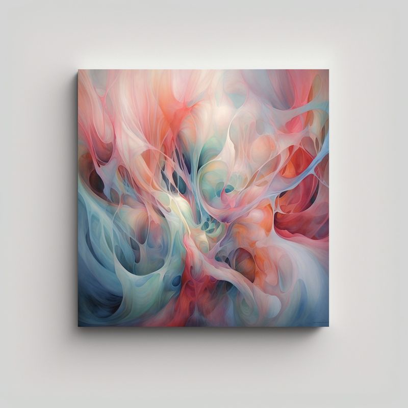 GENERICO - Cuadro Abstracto Con Suaves Tonos Pasteles En 60x60 Cm