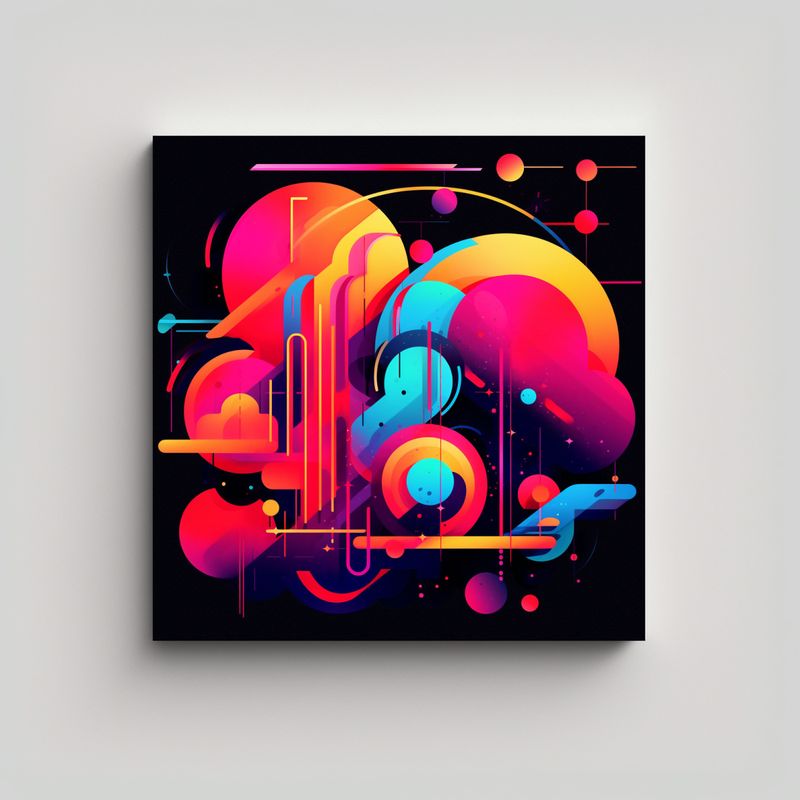 GENERICO - Cuadro Abstracto Cuadrado De Interiores Shahbaz 70x70 Cm