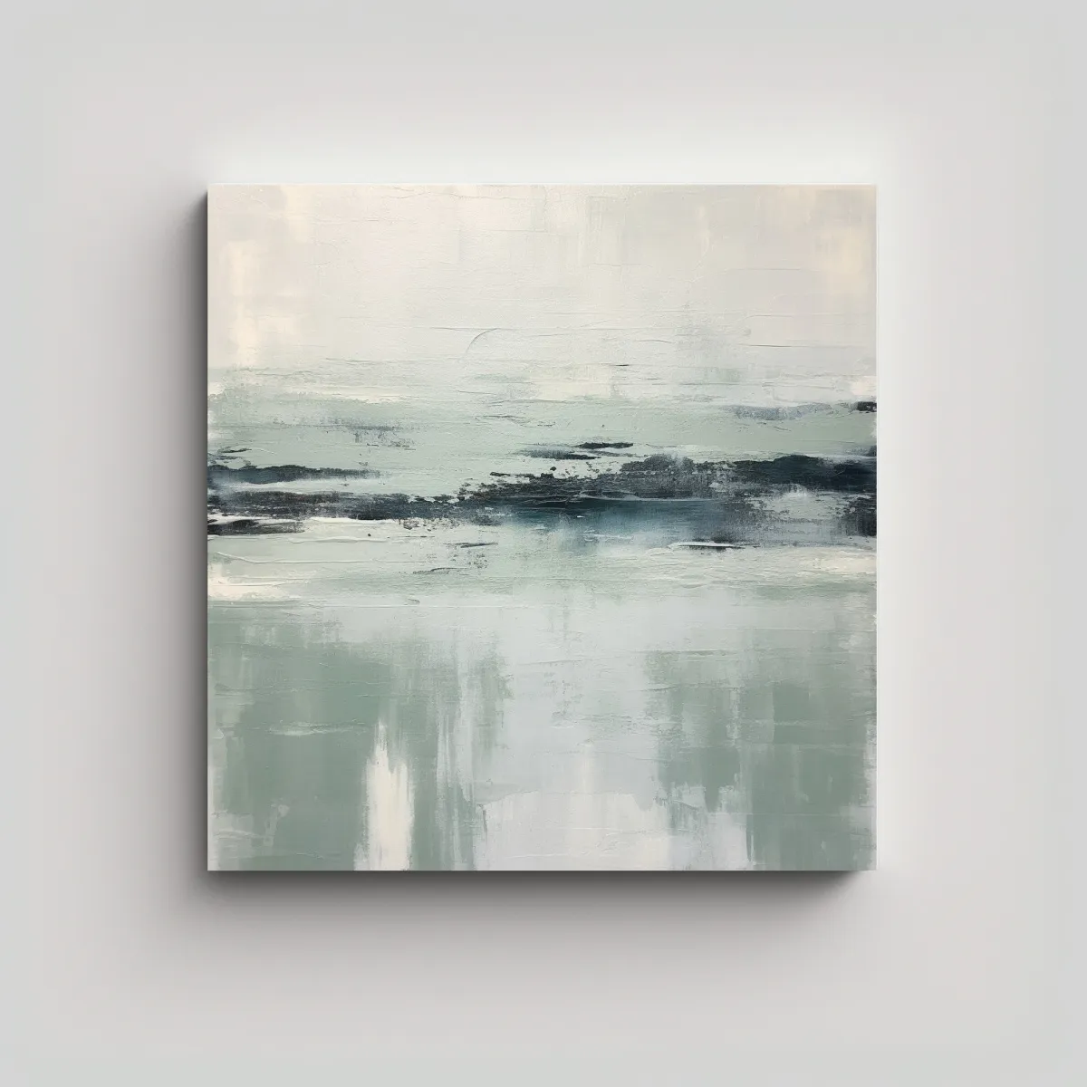 GENERICO - Pintura Acrílica Abstracta Con Pinceladas 70x70 Cm