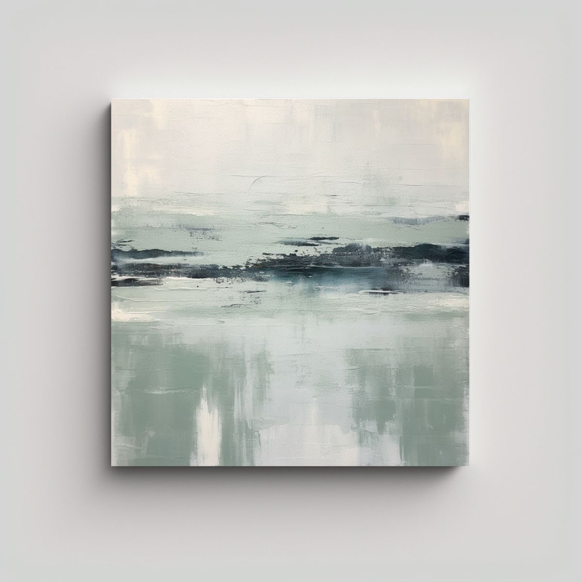 GENERICO - Pintura Acrílica Abstracta Con Pinceladas 50x50 Cm