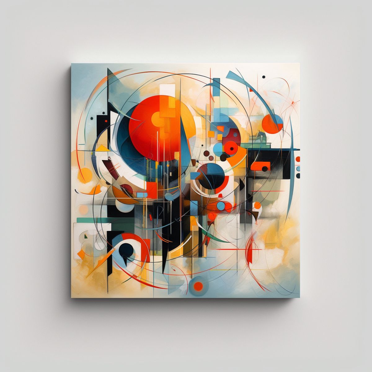 GENERICO - Pintura Abstracta Moderna De Serpiente Poderosa 80x80 Cm