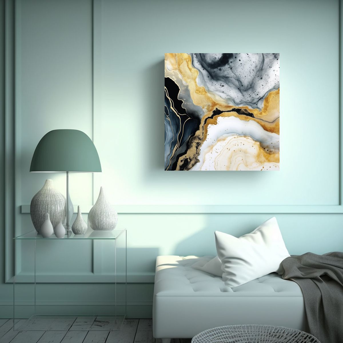 GENERICO - Lienzo Creativo Motivo Acuarela Textura Abstracta 90x90 Cm