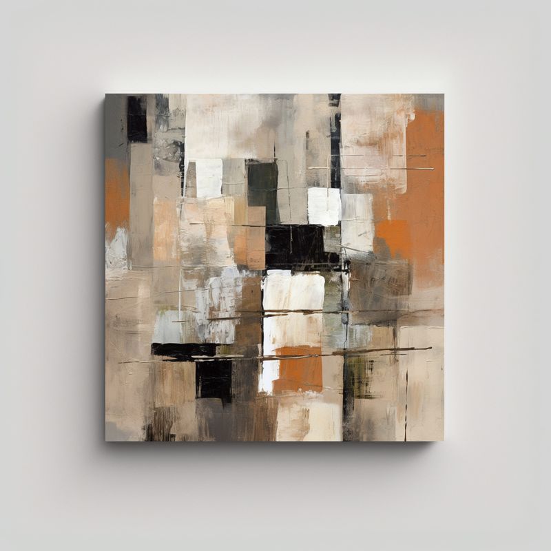 GENERICO - Cuadro Decorativo Combinación Abstracta De Tonos 60x60 Cm