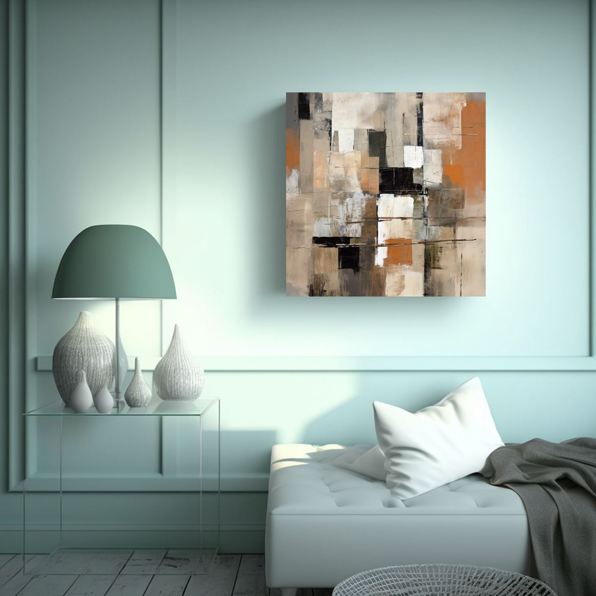 GENERICO - Cuadro Decorativo Combinación Abstracta De Tonos 70x70 Cm