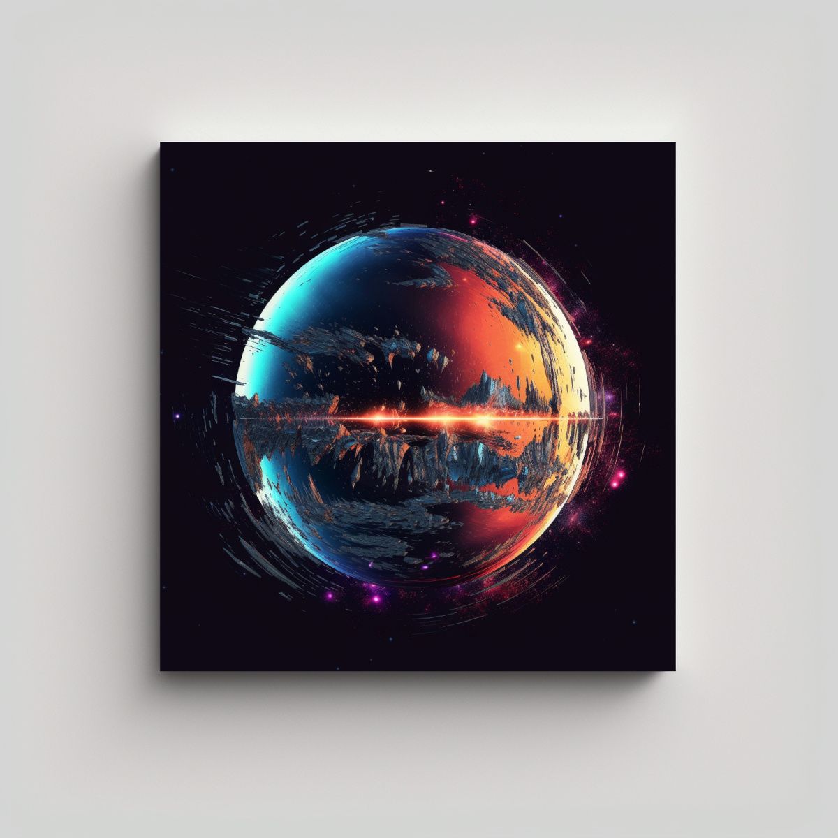 GENERICO - Pintura De Arte Temática Digital De Planeta 90x90 Cm
