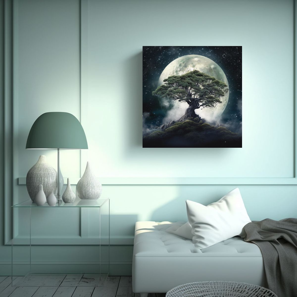 GENERICO - Cuadro Abstracto Exuberantes árbol De Bonsái 70x70 Cm