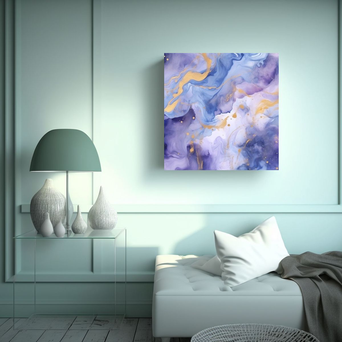 GENERICO - Pinturas De Decoración Con Fondo Acuático Azul 70x70 Cm.