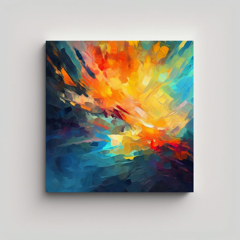 GENERICO - Pintura Decorativa Moderna Abstracta Colorida Con 60x60 Cm
