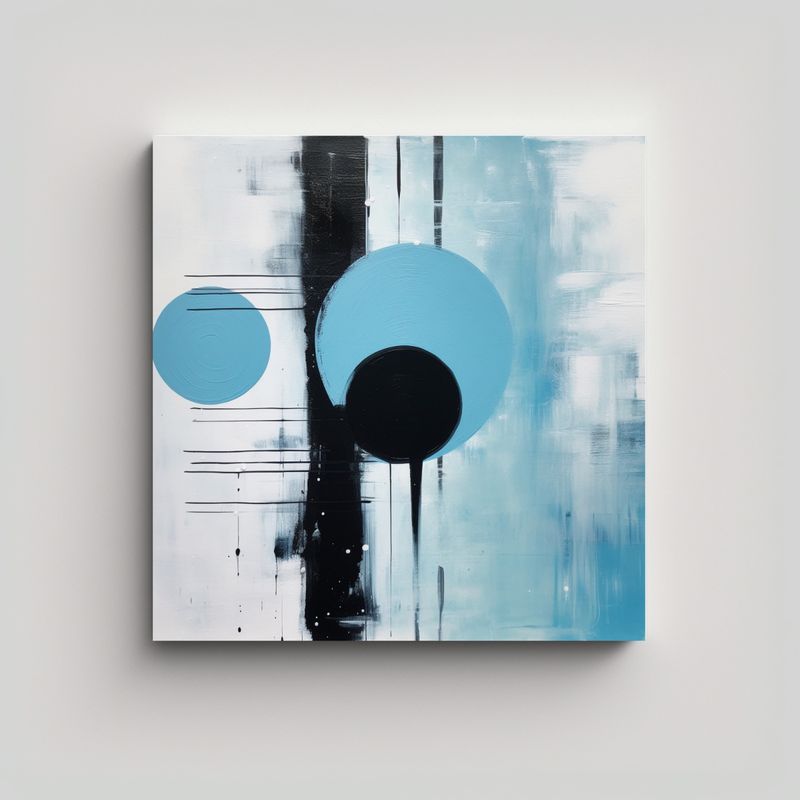 GENERICO - Cuadro Impreso Abstracto De Ojos Negros Y Azules 70x70 Cm