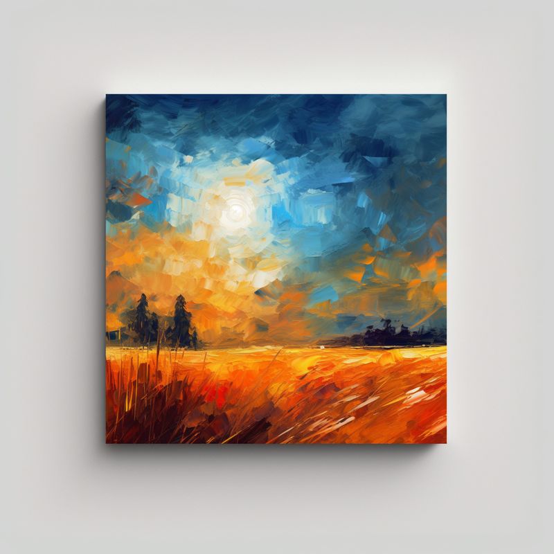 GENERICO - Pintura Abstracta Luminosa De Paisaje En Alta 60x60 Cm