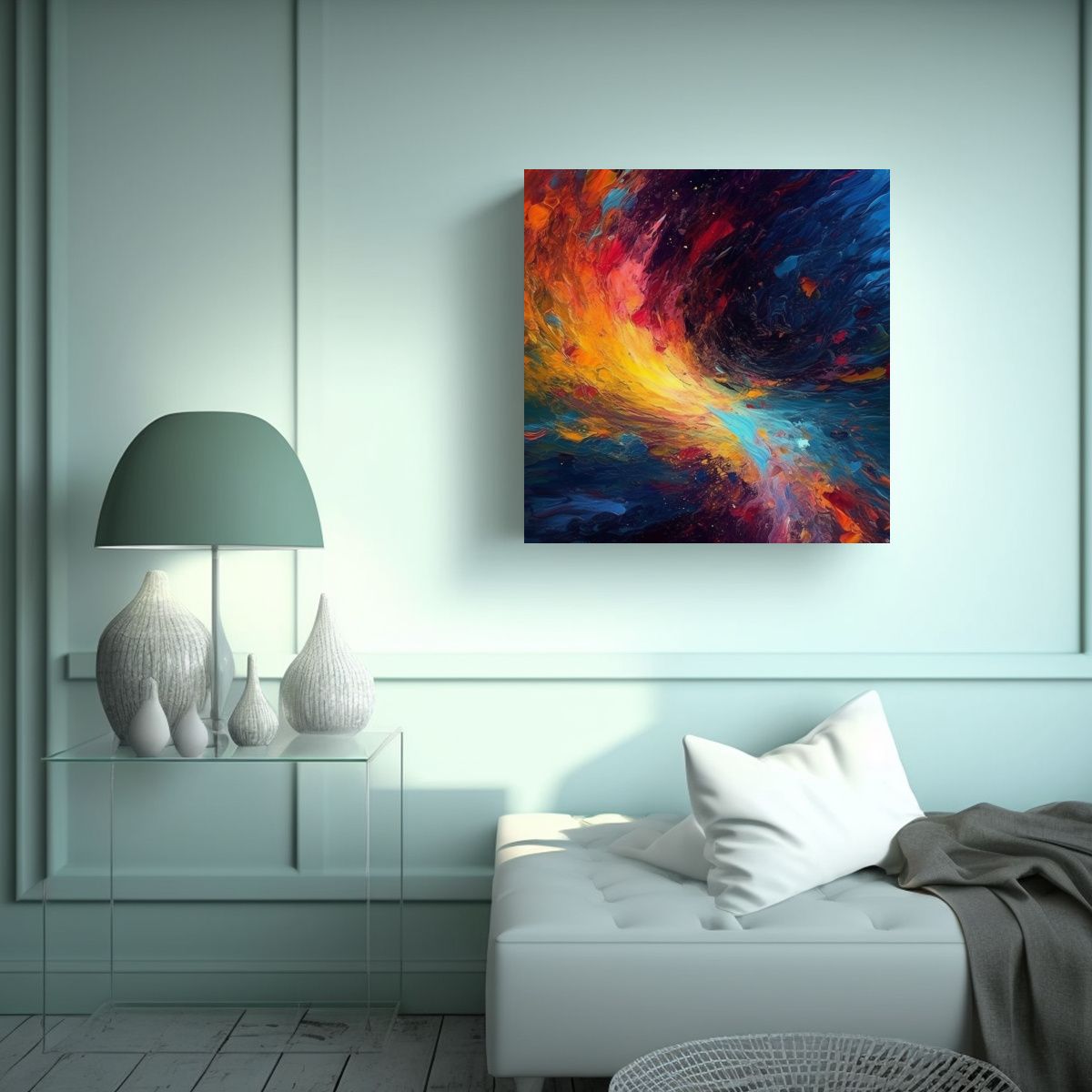 GENERICO - Lienzo Abstracto Para Cuarto Con Impresionismo 60x60 Cm